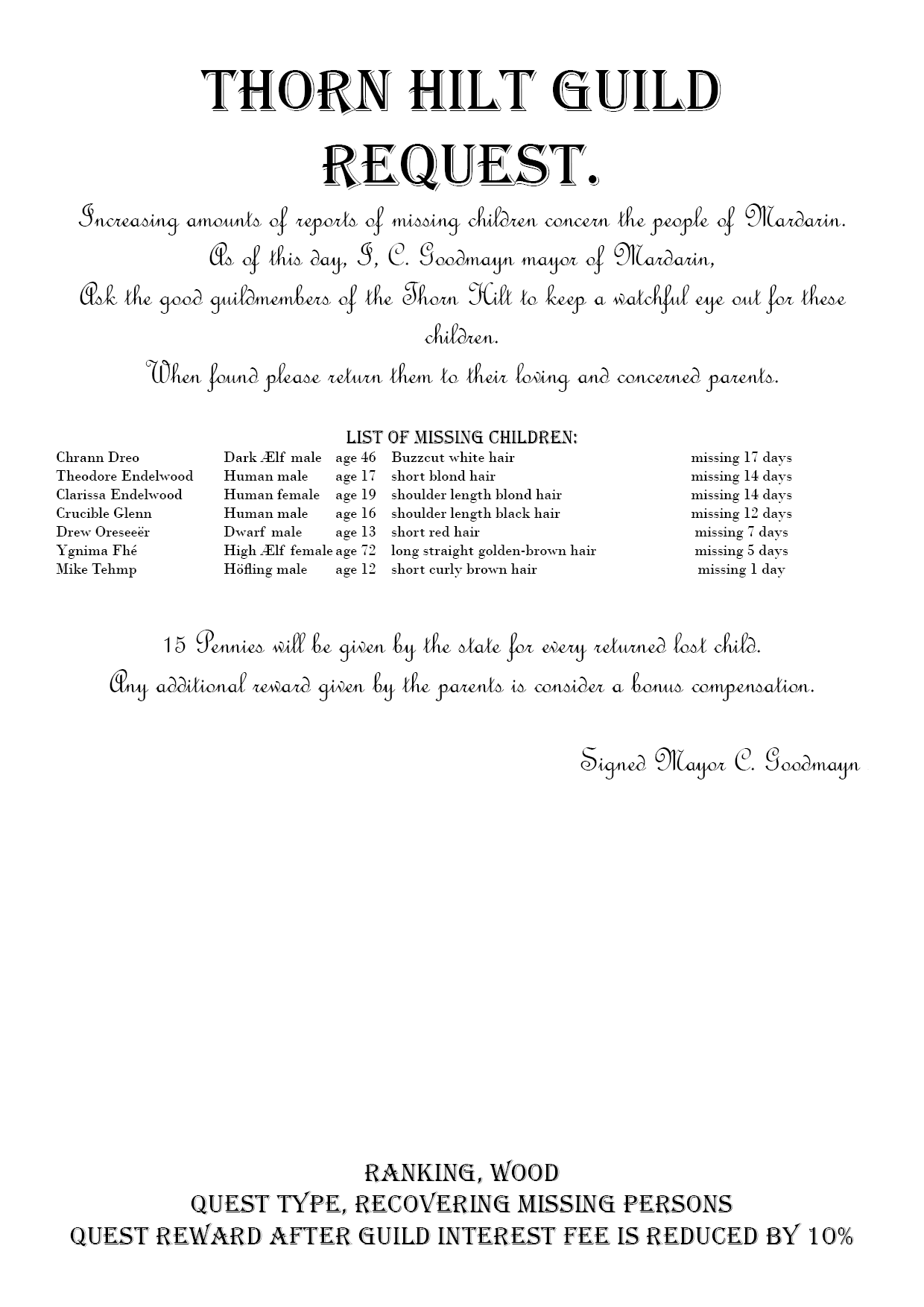 The missing Children of Mardarin